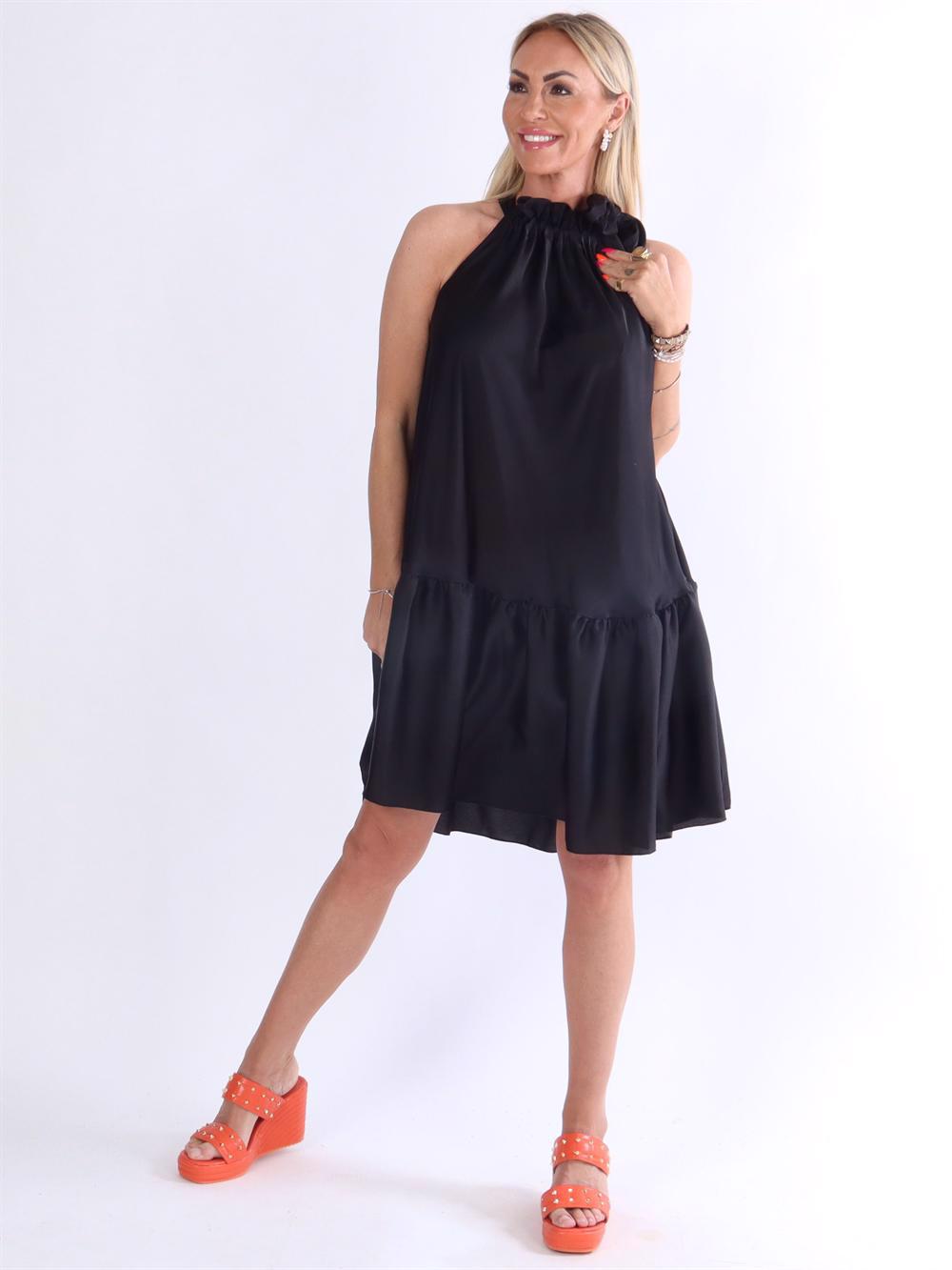 Najasofie - Kjole i silkelook med sløjfe